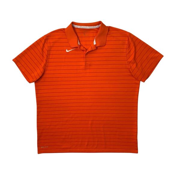 Nike Golf Shirt Mens L Large Dri Fit Victory Striped Performance Polo Collared - Picture 1 of 9